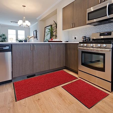 Wash & Clean Door Mat - Red