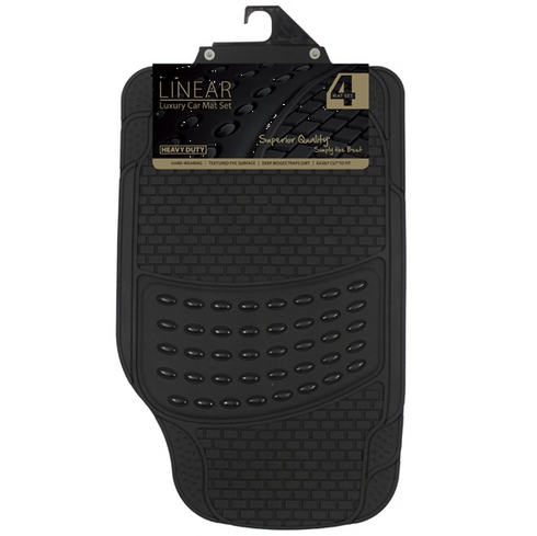 Linear Heavy Duty Universal Rubber Car Mat Set