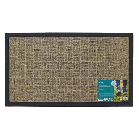 Firth Tile Rubber + Polyprop Door Mat- Beige 40 x 70cm