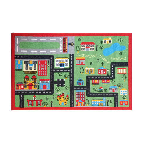 Kids Rug - Green Town Mat