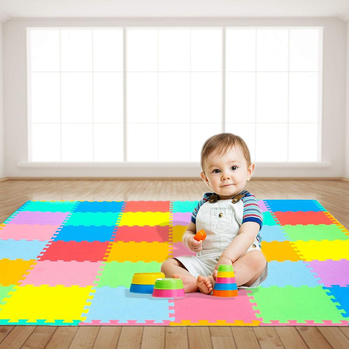 EVA INTERLOCKING Multicolor Mat 1 PACK of 10Pcs 30 x 30 – Edoormat